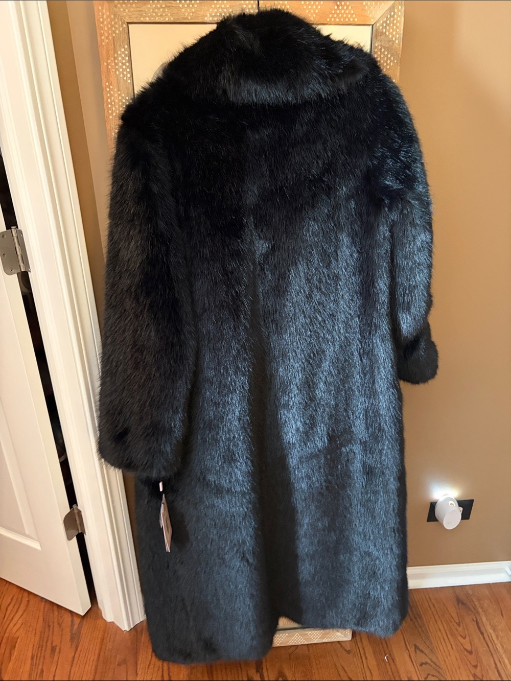 Avec Les Filles Black Faux Fur Long Coat for Women NWT - Picture 3 of 4